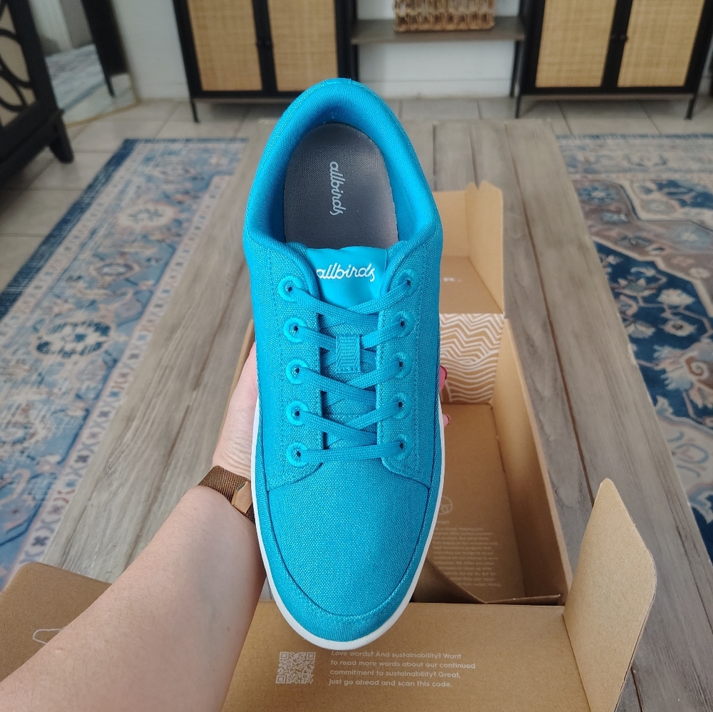 New Allbirds Mens Canvas Pasers Sneakers In Blue Size 11 - Picture 4 of 15